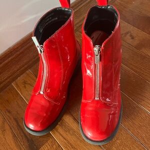 Gap Girls Vegan Patent Red boots